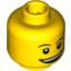 Набор LEGO Minifig Head Dual Sided Thin Eyebrows, Open Smile / Surprised Print [Blocked Open Stud], Желтый