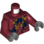 Набор LEGO Torso Atlantis Squid Print / Dark Red Arms / Dark Bluish Gray Hands, Темно-красный