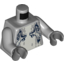 Набор LEGO Torso Atlantis Shark Print / Light Bluish Gray Arms / Dark Bluish Gray Hands, Светлый сине-серый