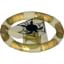 Набор LEGO Ring with Centre Triangle with Gold Bands and Turtle Print [Atlantis Key], Trans-Yellow