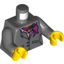 Набор LEGO Torso Suit Jacket, Two Buttons, Pink Shirt and Magenta Scarf Print/ Dark Bluish Gray Arms / Yellow Hands, Темный сине-серый