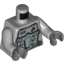 Набор LEGO Torso Power Miners Silver Body Armor Front and Back, Drill on Upper Left Print / Light Bluish Gray Arms / Dark Bluish Gray Hands, Светлый сине-серый