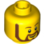 Набор LEGO Minifig Head Beard Brown Rounded with White Pupils and Grin Print [Blocked Open Stud], Желтый