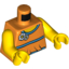 Набор LEGO Torso Halter Top with Medium Blue Trim and Flowers Print / Yellow Arms / Yellow Hands, Оранжевый