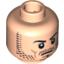 Набор LEGO Minifig Head Beard Stubble, Black Eyebrows, Frown, White Pupils Print [Blocked Open Stud], Light Flesh