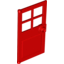 Набор LEGO Door 1 x 4 x 6 with 4 Panes and Stud Handle, Красный