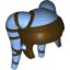 Набор LEGO Minifig Headdress SW Twi'lek with Dark Brown Aayla Secura Print, Medium Blue