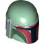Набор LEGO Minifig Helmet with Holes, SW Mandalorian with Dark Brown and Silver Print, Sand Green