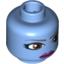 Набор LEGO Minifig Head Alien with Large Brown Eyes and Purple Lips Print (SW Aayla Secura) [Blocked Open Stud], Medium Blue