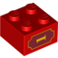 Набор LEGO Brick 2 x 2 with Yellow '1' and Fancy Outline Print on Both Sides, Красный