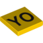 Набор LEGO Tile 2 x 2 with Black 'YO' Print, Желтый