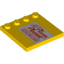Набор LEGO Tile, Modified 4 x 4 with Studs on Edge with Pizza Planet Sign Print Right of Studs, Желтый