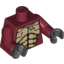 Набор LEGO Torso Alien with Muscles Outline and Gold Skull Print / Dark Red Arms / Black Hands, Темно-красный