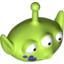 Набор LEGO Minifig, Head Modified Toy Story Alien with Antenna and Three Eyes, Purple Spill on Right Cheek Print, Лайм