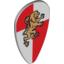 Набор LEGO Minifig Shield - Ovoid with Gold Lion on Red/White Quarters Print, Светлый сине-серый