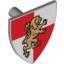 Набор LEGO Minifig Shield - Triangular with Gold Lion on Red/White Quarters Print, Светлый сине-серый