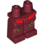 Набор LEGO Legs and Hips with Shirt Tails, Gold Band and Fleur de Lis Print, Темно-красный