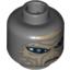 Набор LEGO Minifig Head Alien with SW Shahan Alama Print [Blocked Open Stud], Темный сине-серый