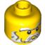Набор LEGO Minifig Head White Beard, Sideburns, Moustache, Eyebrows and White Pupils Print [Blocked Open Stud], Желтый