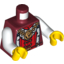 Набор LEGO Torso Castle Kingdoms Lion Head Medallion and Fur Trim Print / White Arms / Yellow Hands, Темно-красный
