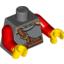 Набор LEGO Torso Castle Kingdoms Chest Strap and Belt Front and Back Print / Red Arms / Yellow Hands, Темный сине-серый