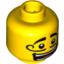 Набор LEGO Minifig Head Moustache Curly Long, Open Mouth Grin, White Pupils Print [Blocked Open Stud], Желтый