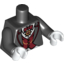 Набор LEGO Torso Suit with Dark Red Vest and Bow Tie, Gold Chain and Medallion Print (Vampire) / Black Arms / White Hands, Черный