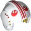 Набор LEGO Minifig Helmet SW Rebel Pilot with Red Rebel Logo, Stripes and Side Print, Белый