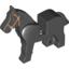 Набор LEGO Horse with Black Eyes with White on Two Sides, White Pupils, Brown Bridle Print, Черный