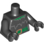 Набор LEGO Torso Witch with Torn Collar and Green Belt with Gold Buckle Print / Black Arms / Black Hands, Черный