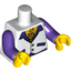 Набор LEGO Torso Vest with Open Shirt, Medallion and Hairy Chest Print / Dark Purple Arms / Yellow Hands, Белый