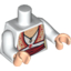 Набор LEGO Torso Blouse with Keyhole Neckline, Ornate Vest and Red Sash Print / White Arms / Light Flesh Hands, Белый