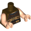 Набор LEGO Torso Armor Ribbed with Disc and Two Buckles Print / Light Flesh Arms / Light Flesh Hands, Темно-коричневый