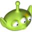 Набор LEGO Minifig Head Modified Toy Story Alien with Antenna and Three Eyes, Yellow Spill on Forehead Print, Лайм