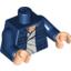 Набор LEGO Torso SW Open Jacket w/ Pockets and White Shirt Print (Han Solo) / Dark Blue Arms / Light Flesh Hands, Темно-синий