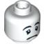 Набор LEGO Minifig Head Mime Sad Face, Black Eyes with White Pupils [Blocked Open Stud], Белый
