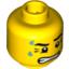 Набор LEGO Minifig Head Dripping Sweat, with Clenched Teeth and Crow's Feet Print [Blocked Open Stud], Желтый