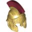 Набор LEGO Minifig Helmet Spartan Warrior with Dark Red Crest Print, Золотистый металлик