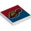 Набор LEGO Tile 2 x 2 with Classic Space Logo on Red and Blue Background Print, Белый