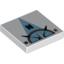 Набор LEGO Tile 2 x 2 with Compass North 'N' in Light Blue Pointer Print, Белый