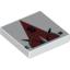 Набор LEGO Tile 2 x 2 with Compass South 'S' in Dark Red Pointer Print, Белый