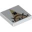 Набор LEGO Tile 2 x 2 with Compass West 'W' in Tan Pointer Print, Белый