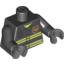 Набор LEGO Torso Fire Uniform Badge and Stripes Print with Radio / Black Arms / Dark Bluish Gray Hands, Черный