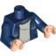 Набор LEGO Torso Harry Potter Jacket with Stripe over Gray Shirt Print / Dark Blue Arms / Light Flesh Hands, Темно-синий