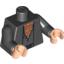 Набор LEGO Torso Open Jacket over Open Shirt, Hairy Chest Print / Black Arms / Light Flesh Hands, Черный