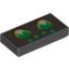 Набор LEGO Tile 1 x 2 with 6 Green Eyes and Brown Hairs Print (Spider Face), Черный