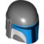 Набор LEGO Minifig Helmet with Holes, SW Mandalorian with Blue and White Print, Темный сине-серый