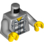 Набор LEGO Torso Town Prisoner, Jacket over Shirt with Buttons and Dark Gray Prison Stripes Print / Light Bluish Gray Arms / Yellow Hands, Светлый сине-серый