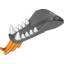Набор LEGO Dragon Head (Ninjago) Lower Jaw with White Teeth and Orange Spines Print, Темный сине-серый