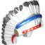 Набор LEGO Minifig Headdress Indian with Colored Feathers, Gold Dots on Red and Black Hair on Back Print, Белый